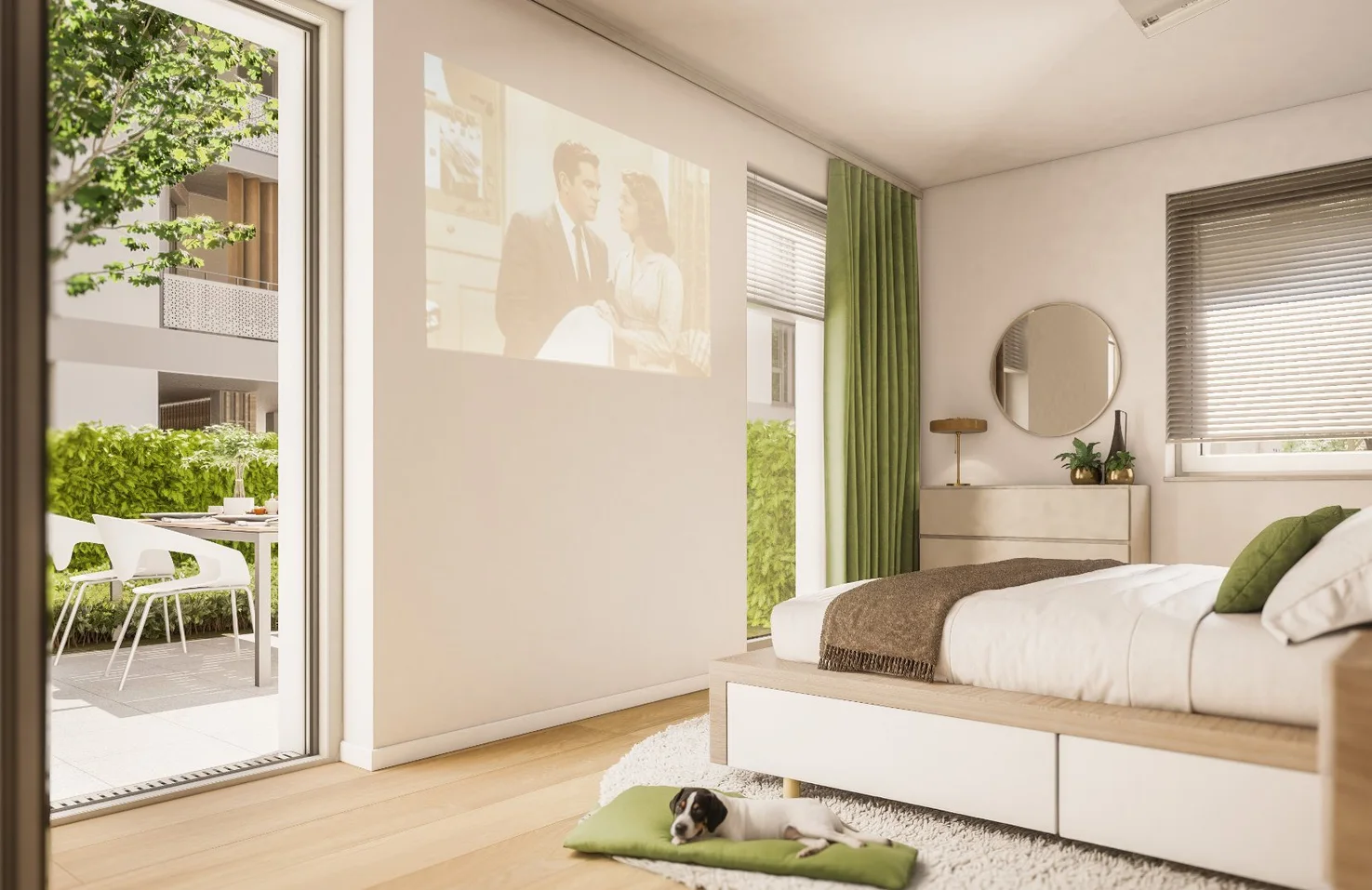 Europakarree Bauabschnitt G – Schlafzimmer mit Loggia
